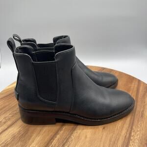 Cole Haan Boots Womens 8 B Black Leather Chelsea Pull On Ankle Booties Classic